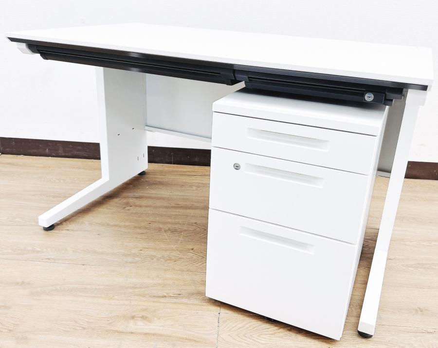 【大量入荷】美白真っ白ホワイトカラー⇨平机＋3段ワゴンセット◆コクヨIS（アイエス）※擬似片袖机仕様【RP】
                        iSシリーズ
                                    中古
            