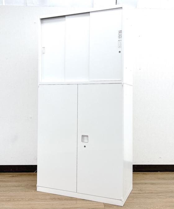 【4セット入荷】人気のレクトライン上下書庫（上段二段引違い+下段三段両開き）※ホワイトカラー◆オカムラ製【RP】
                        レクトライン
                                    中古
            