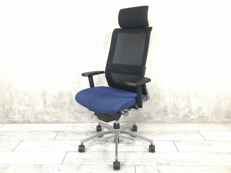 【ヘッドレスト付き！】エアランバーサポート装着！腰にも優しい高級チェア！
■コクヨ/エアフォート/インディゴブルー
                        エアフォート
                                    中古
            