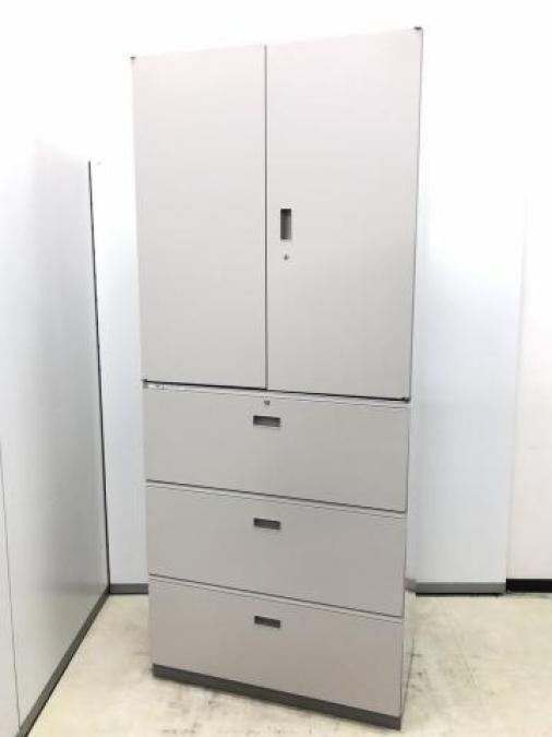 イトーキのシンラインシリーズ！両開き＋3段ラテラルのハイキャビネット！ニューグレーカラーです！
                        シンライン
                                    中古
            