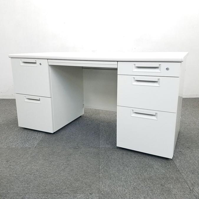 【KS】プラス（PLUS）LEEDシリーズ　両袖机　幅1400㎜　ホワイト
                        LEED
                                    中古
            