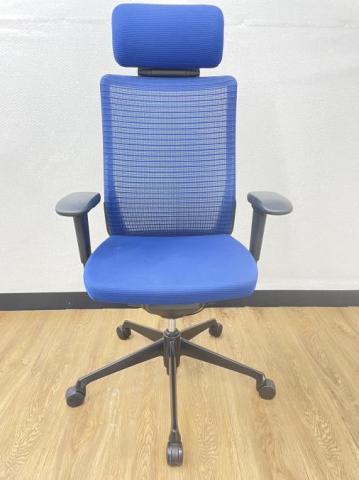 【中古】コーラルメッシュ オカムラ/okamura 肘付ハイバックチェア 402972