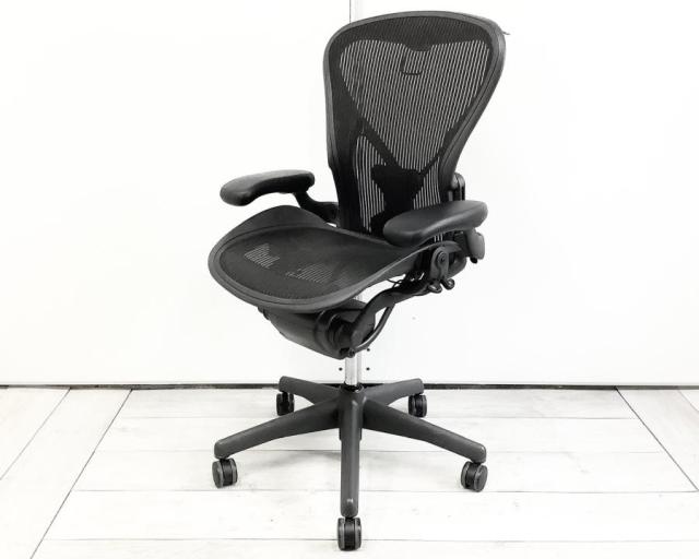 【中古】アーロンチェア（ポスチャー　フル装備） AE113AWBPTG1BBBK3D01 Herman Miller/ハーマンミラー  肘付ハイバックチェア 407942