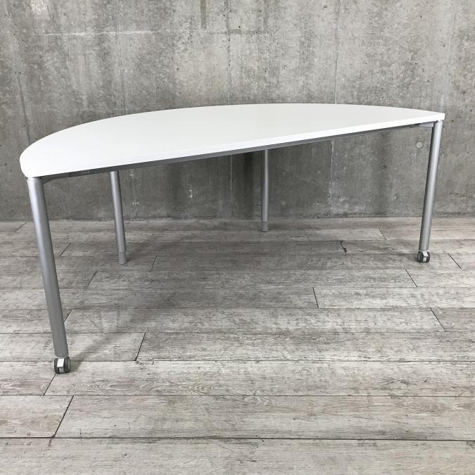 オカムラ ミーティングテーブル ホワイト 円型 丸テーブル