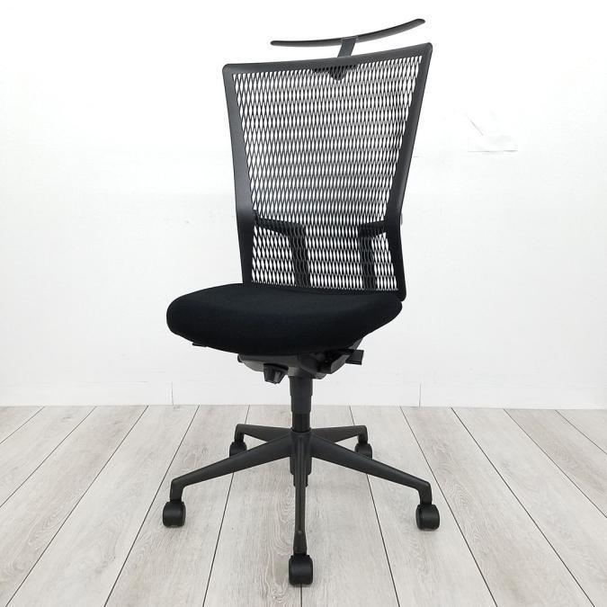 【ブラックの背面メッシュチェア】内田洋行 アクトディア　ブラック　肘無し【珍しい背面樹脂タイプ！コートハンガー付き！】　
                        アクトディアチェア
                                    中古
            