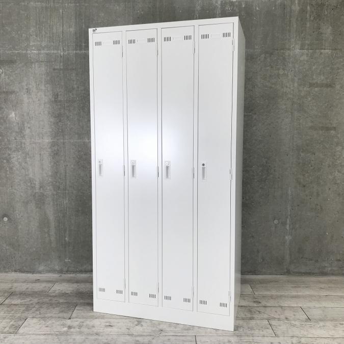 【清潔感のあるホワイト！】縦長でコートなど収納可能なロッカー入荷しました！倉庫にも大量入荷中！【新古品】
■生興/SLK/4人用ロッカー
                        ＳＬＫロッカー
                                    新古品
            