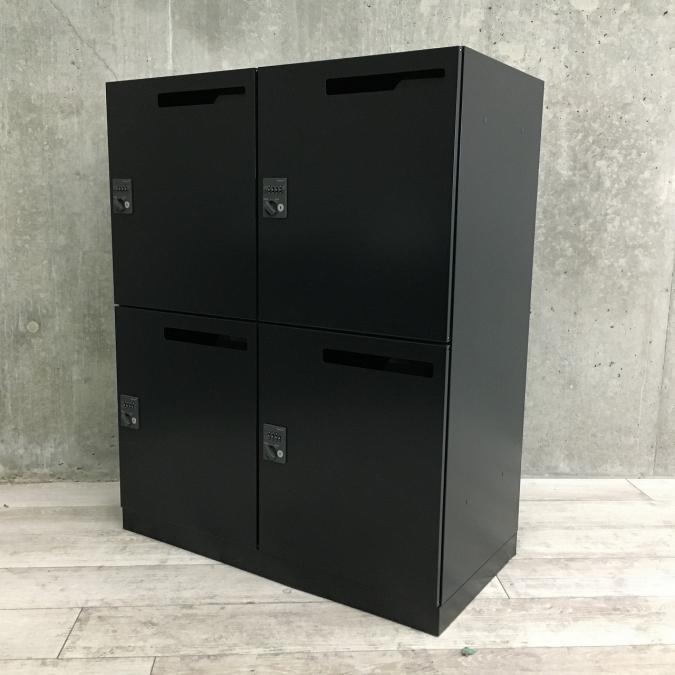 【最新オフィストレンドはブラック家具！】流行りはかっこいいオフィスづくりです！コクヨ（KOKUYO）エディアシリーズ　パーソナルロッカー4人用　■色：ブラック　投入口付き！
                        エディアロッカー
                                    中古
            