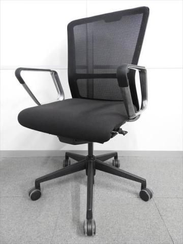 【大量入荷！上質かつシンプルなデザインが人気です！！】ウチダ　エルフィ　ブラック　メッシュ　固定肘　サークル肘　ハイバック　通気性　