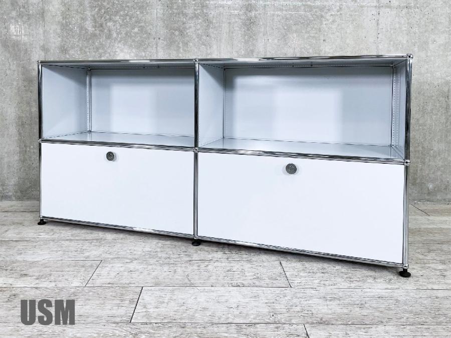 美品 正規品■USMハラー■キャビネット　2列2段　ライトグレー　サイドボード USM USM ハラー 2段キャビネット サイドボード ライトグレー OHW