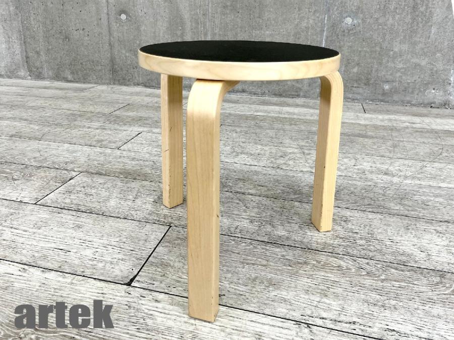 artek stool60 バーチナチュラル4本足傷、ダメージあり中古