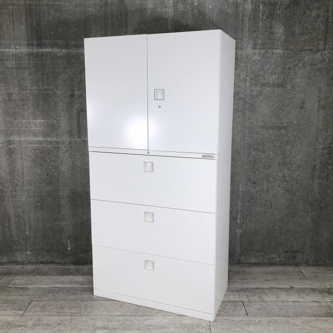 【H1810mmタイプ！】■オカムラ製　レクトラインシリーズ　上下書庫セット（両開き：H700mm＋3段ラテラル：H1100mm）
                        レクトライン
                                    中古
            