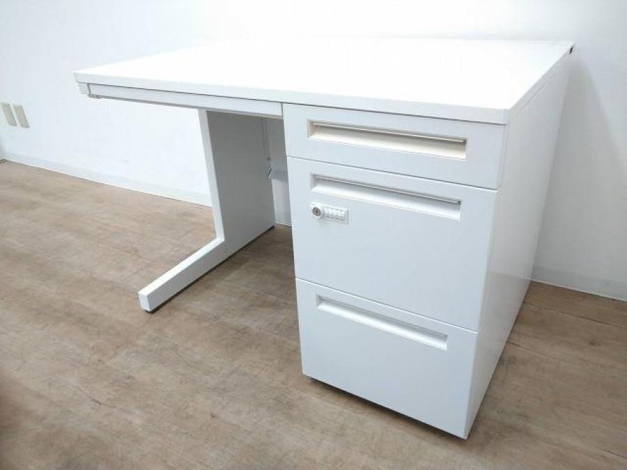 【定価約10万円】【ダイヤル式錠】【ホワイトカラーのコンパクト片袖机の入荷です】■内田洋行　スカエナ　片袖机※マスターキー無し
                        スカエナ
                                    中古
            