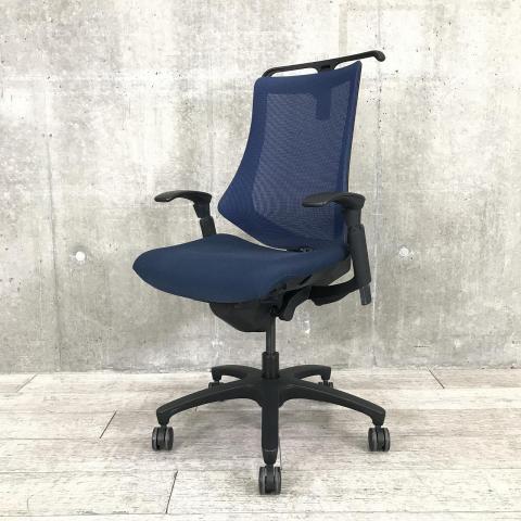 【中古】エフメッシュ KF-370JBH-T1B2 イトーキ/ITOKI 肘付ハイバックチェア 420072