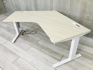 【大きさ注意！【高さ調節65cm～125cm可能！】】近年のオフィスワークの課題、健康を改善するための昇降式デスク！！
 オカムラ/スイフト/ナチュラル色天板■天板120度タイプ