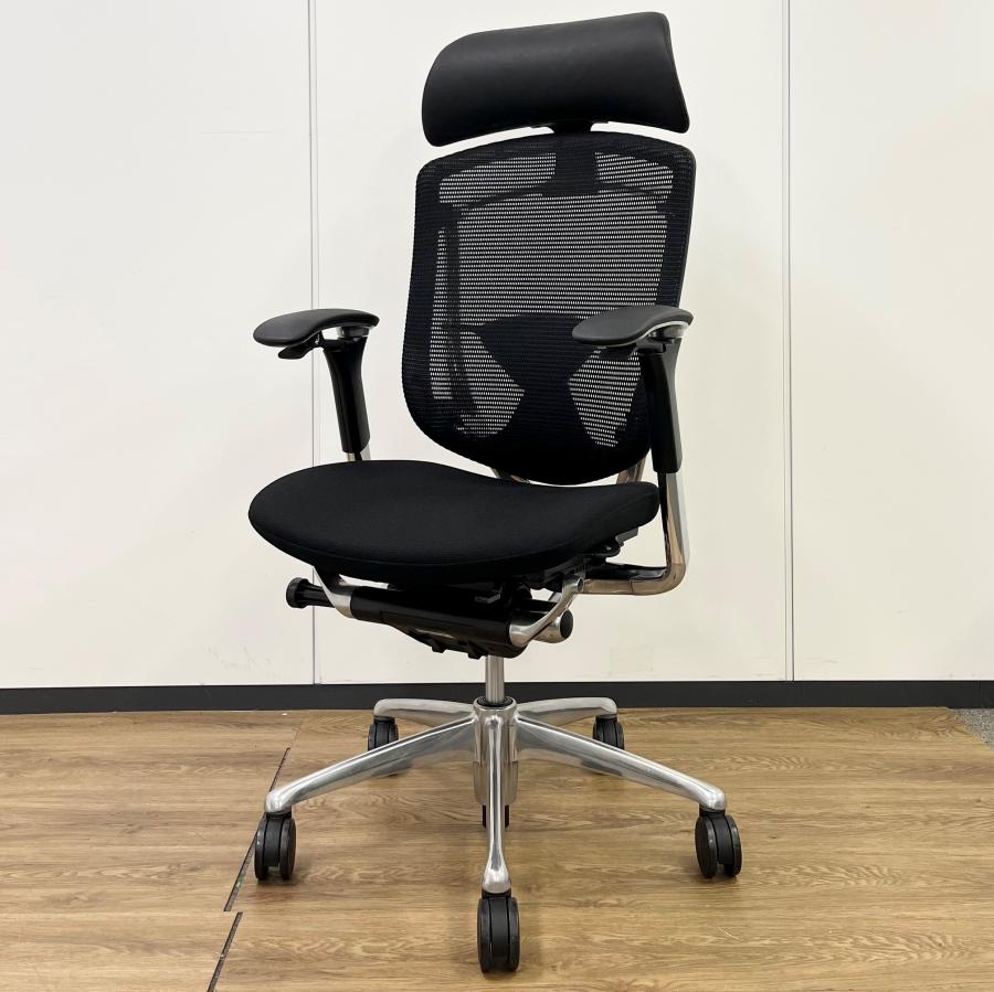 【ヘッド付きの！レア在庫】■オカムラ製　コンテッサチェア（Contessa）　可動肘　ハンガー付　ブラック　オカムラの人気ナンバーワンチェア　高級チェア　腰痛対策
                        コンテッサチェア
                                    中古
            