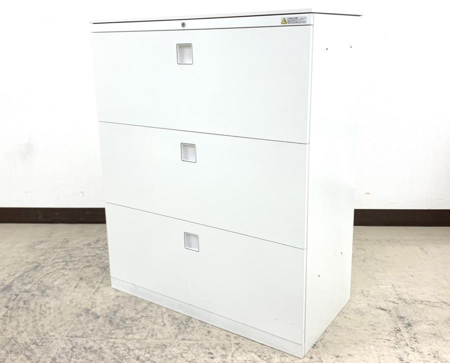 【限定2台！かがまず使える人気書庫タイプ！！】オカムラ　レクトライン　ホワイト　ラテラル書庫　3段　引き出し　収納　
                        レクトライン
                                    中古
            