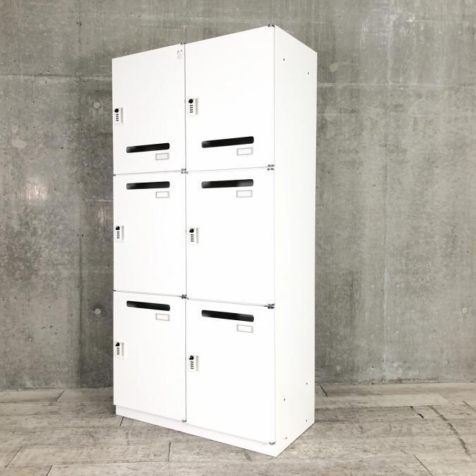 1人当たりのスペースが広い！6人用のパーソナルロッカーが入荷！投函口付きのダイヤル錠タイプ！【J3】
■イトーキ/シンライン/ホワイト　※非常検索キーは御座いません。
                        シンラインロッカー
                                    中古
            