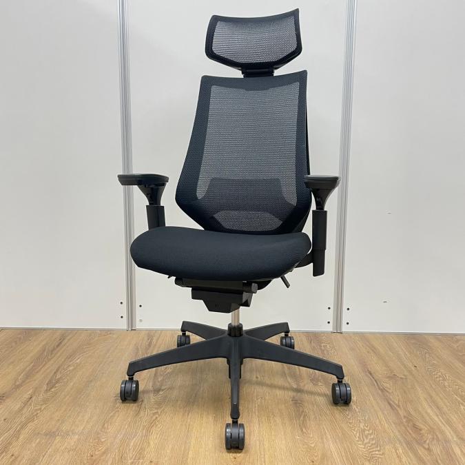 【19年度製】【希少ヘッドレスト＆ランバーサポート装備】コクヨ製　デュオラシリーズ　人気のブラックカラー　可動肘　肘付きハイバックチェア！！※現物画像※
                        デュオラ メッシュ
                                    中古
            