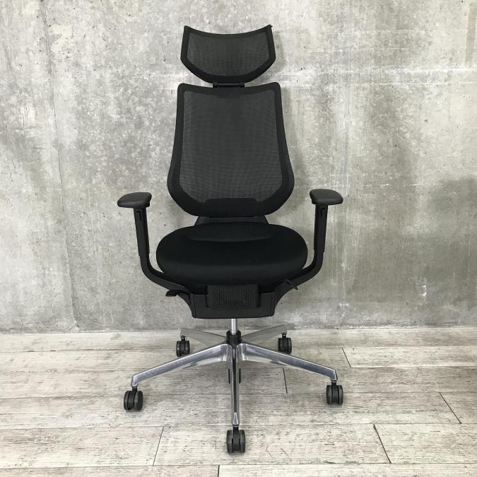 中古】イング バーチカル アルミ コクヨ/KOKUYO 肘付ハイバック
