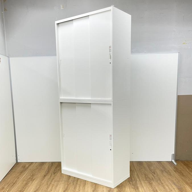 【レア】オカムラ製　レクトラインシリーズ　ホワイトカラー　上下3枚戸　　引き違い書庫セット！！
                        レクトライン
                                    中古
            