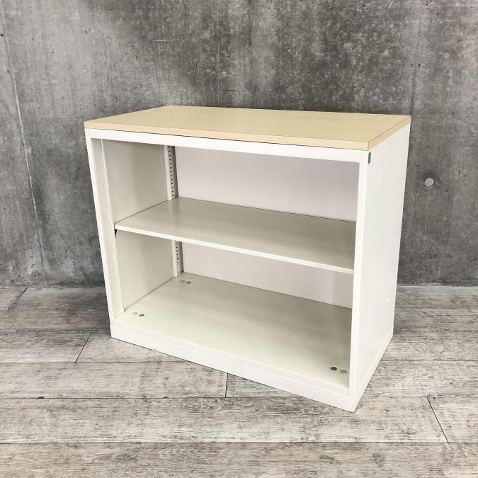 【天板付きの2段オープンキャビネット！】オカムラ　42　ホワイト　【高さが低いため上にものを置くことも可能！】
                        42シリーズ
                                    中古
            