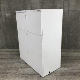 【4台入荷】【状態用考慮】書類・ファイル大量収納おまかせ！3段引出タイプ※ホワイト天板無し仕様◆オカムラ製