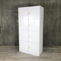 【定番商品のパーソナルロッカー！】◆コクヨ/エディア/ホワイト　◆8人用/シリンダー錠　【弊社使用欄：A00918006】