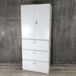 書庫セットでは一番人気の組み合わせ！両開き+3段ラテラル/シンライン/ホワイト