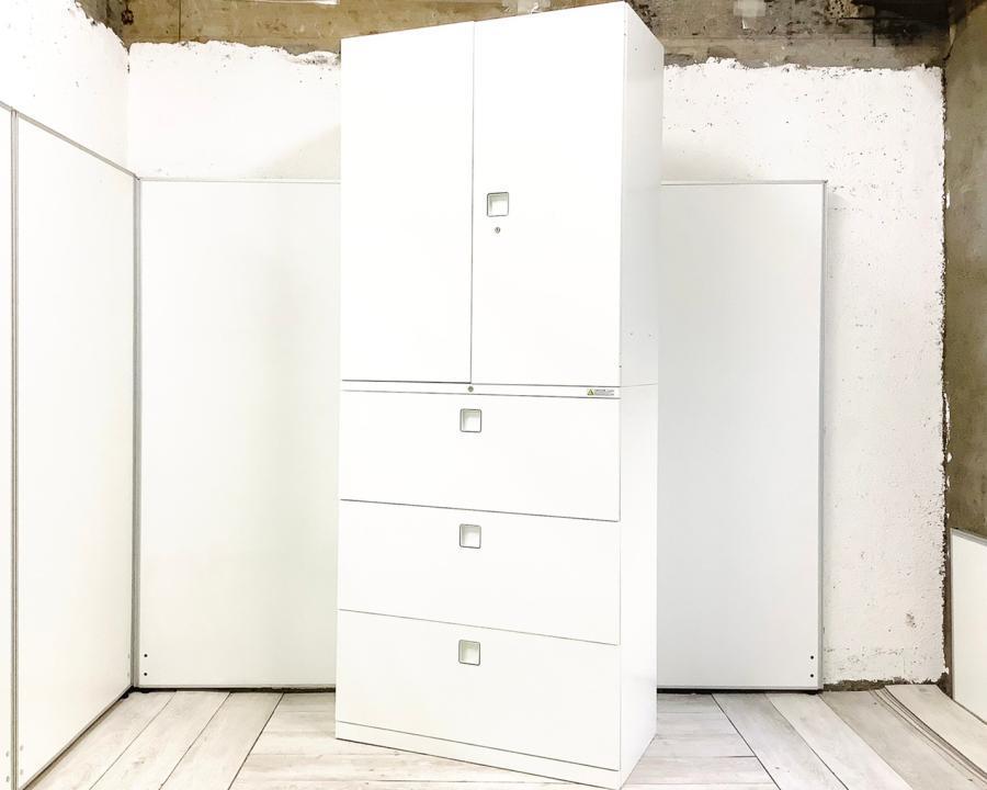 【コレ1台でオフィス書類が一気に整理！】■オカムラ製　上下書庫セット（両開き＆3段ラテラル）W800mmタイプ 【在庫入替セール（本在庫限定価格）】
                        レクトライン
                                    中古
            