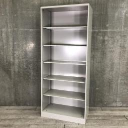 【収納物の検索・取り出しがラクラク！】■オカムラ（okamura）製　オープン書庫　ハイキャビネット　42シリーズ　■グレー【A4ファイル6段収納可能と圧倒的な保管量!!】