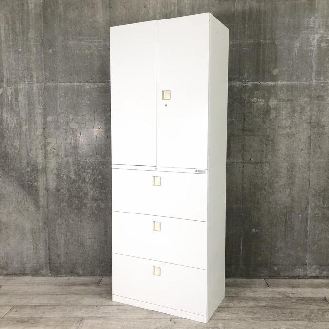 ■オカムラ　レクトライン　両開き＋3段ラテラル書庫セット　ホワイト　■上下左右から操作できる便利な取っ手！
                        レクトライン
                                    中古
            