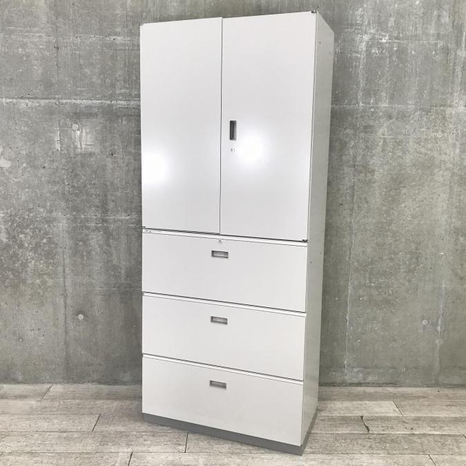両開き書庫　鍵あり　ニューグレー　イトーキ製シンライン　HTM-109HSS-WE HTM-109HSS-WE シンラインキャビネット 両開き扉型＜配送時組立