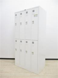 【更衣室用にいかがでしょうか？】中古では珍しいダイヤル式8人用ロッカー！人気の高い横4列縦2段タイプ！毎度即完売の人気商品！【外部倉庫在庫品】【AO】
■内田洋行/システム/ホワイト