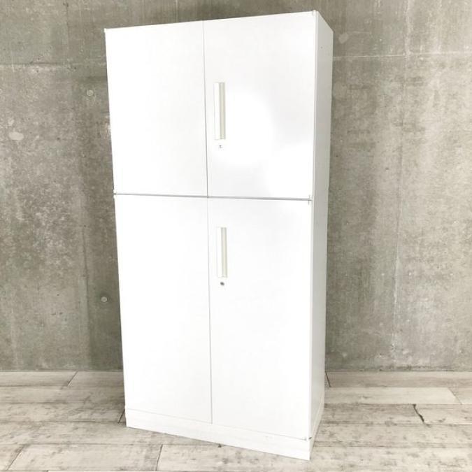 ちょうどいい高さ！H1800の上下両開き書庫セットがロット入荷！H2150では入らないオフィスや女性の方が多いオフィスに人気のサイズです！清潔感・耐久性◎【外部倉庫在庫品】【AO】
■内田洋行/HS/ホワイト
                        HSシリーズ
                                    中古
            