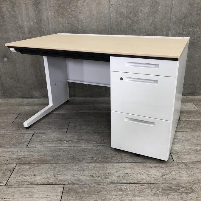 【定価約13万円】【オシャレなナチュラルカラー天板の片袖机の入荷です】■コクヨ製　IS　片袖机
                        iSシリーズ
                                    中古
            