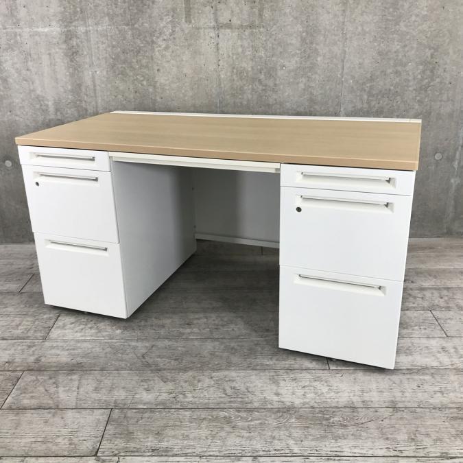 【定価約19万円】【天板ナチュラルカラーの両袖机の入荷です】■オカムラ製　アドバンス　両袖机
                        アドバンス
                                    中古
            