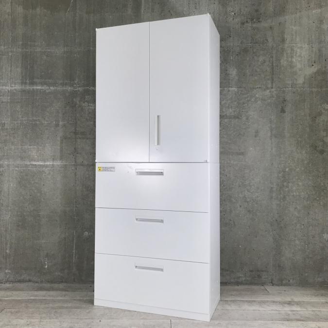 【超！収納力！】◆内田洋行/HS（ハイパーストレージ）/ホワイト　◆両開き＋3段ラテラル/シリンダー錠　【弊社使用欄：A00927250】
                        HSシリーズ
                                    中古
            