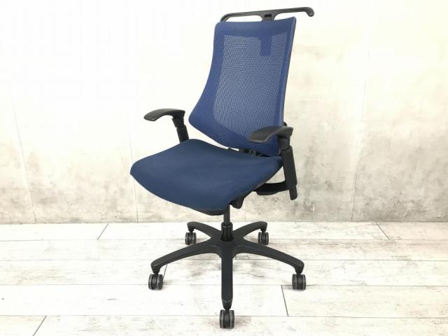 【中古】エフメッシュ KF-370JBH-T1B2 イトーキ/ITOKI 肘付ハイバックチェア 440898