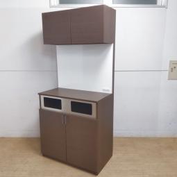 イトーキ製　シェルフ付きダストボックス(分別ユニット)　庫内ペール付き　トラッシュユニット　リサイクルボックス　オフィスカフェ