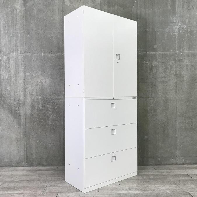 中古】レクトライン オカムラ/okamura ハイキャビネット/両開き 中古】レクトライン オカムラ/okamura ハイキャビネット/両開き