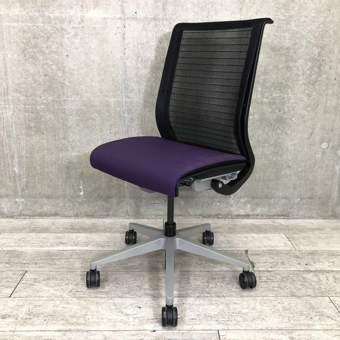【海外メーカー製のおしゃれなデザイン】■スチールケース（Steelcase）/シンクチェア/パープル/肘無し
                        シンクチェア（2014年以前モデル）
                                    中古
            