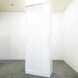 【スライド扉でスペースを有効活用！】■コクヨ　エディアシリーズ　3枚引戸書庫　ホワイト【ハイキャビネット】