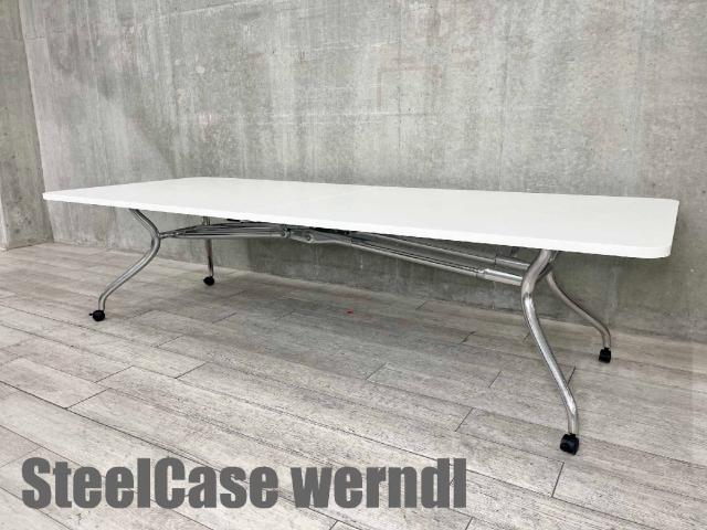 Werndl / バンドル　フォールディングテーブル W2800　ホワイトラミネートトップ　Steelcase　折り畳みテーブル