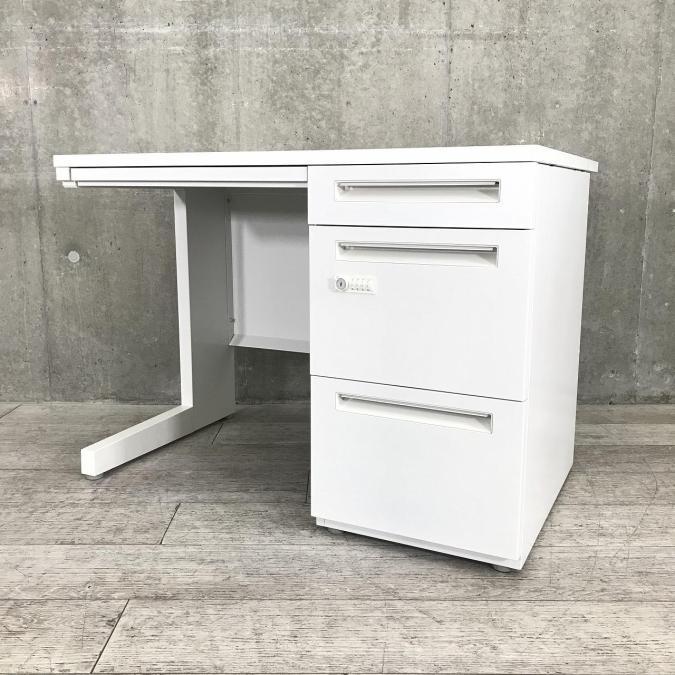 【マスターキー無し】【在庫入替セール品！】【コンパクトサイズ】　内田洋行（UCHIDA）スカエナデスク　ダイヤル錠　片袖机　幅1000㎜　■色：ホワイト【G2】【A00905839】
                        スカエナ
                                    中古
            