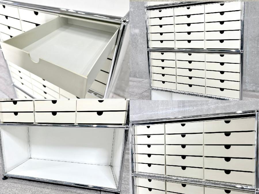 USMハラー 1列4段 ピュアホワイトのラック USMハラー 棚 白 □USMモジュラーファニチャー□USMハラー 白