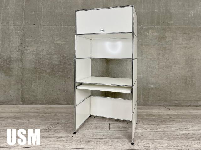 USM hallerハラー ユニット 1列5段 オープン キャビネット 棚 1円～】USMハラー□1連5段キャビネット□ピュアホワイト