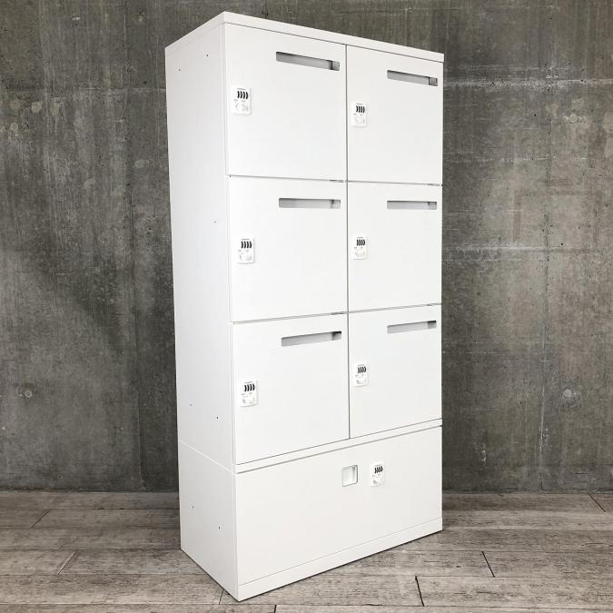 中古 オカムラ レクトライン 6人用 メールボックス 鍵付