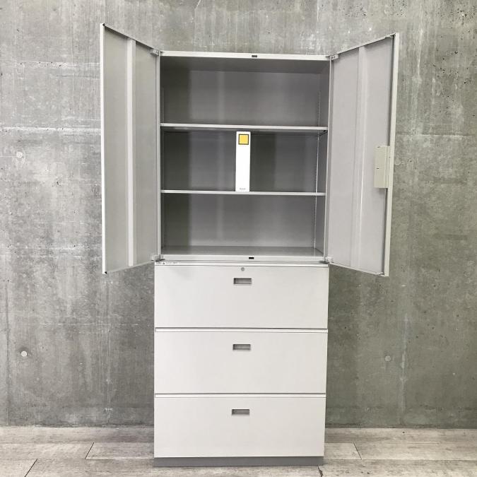 【中古】シンライン イトーキ/ITOKI ハイキャビネット／両開き＋3段ラテラル 458481 - 中古オフィス家具ならオフィスバスターズ