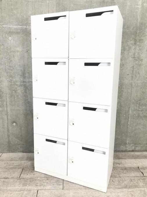 【1台で8人分の収納可能なモバイルロッカー】■KOKUYO（コクヨ）　8人用パーソナルロッカー　■ダイヤル錠　■ホワイト【増員・拠点開設に】【ダイヤル解錠キーは付属しておりませんので別途ご相談くださいませ。】
                        エディアロッカー
                                    中古
            