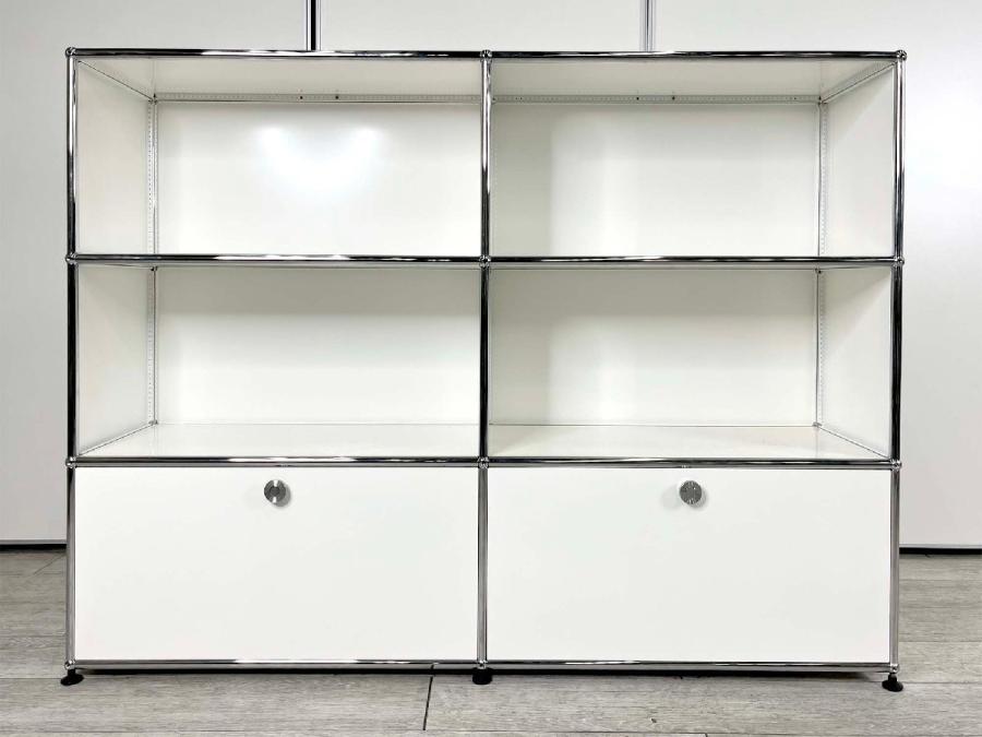 【美品】 USMハラー サイドボード システムキャビネット □USM/ハラーシステム□1列2段 黒 サイドボード キャビネット